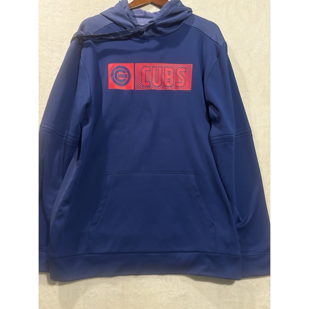 Chicago Cubs Hoodie Blue‎ Red XL Spellout Logo Pullover Sweatshirt MLB Baseball